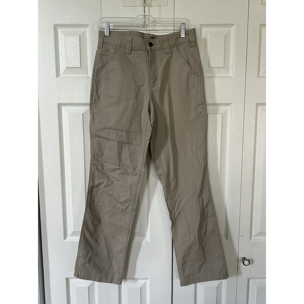 NWT Carhartt Rugged Flex Men's Relax Fit Leg Tan Canvas Pants Size 30x32